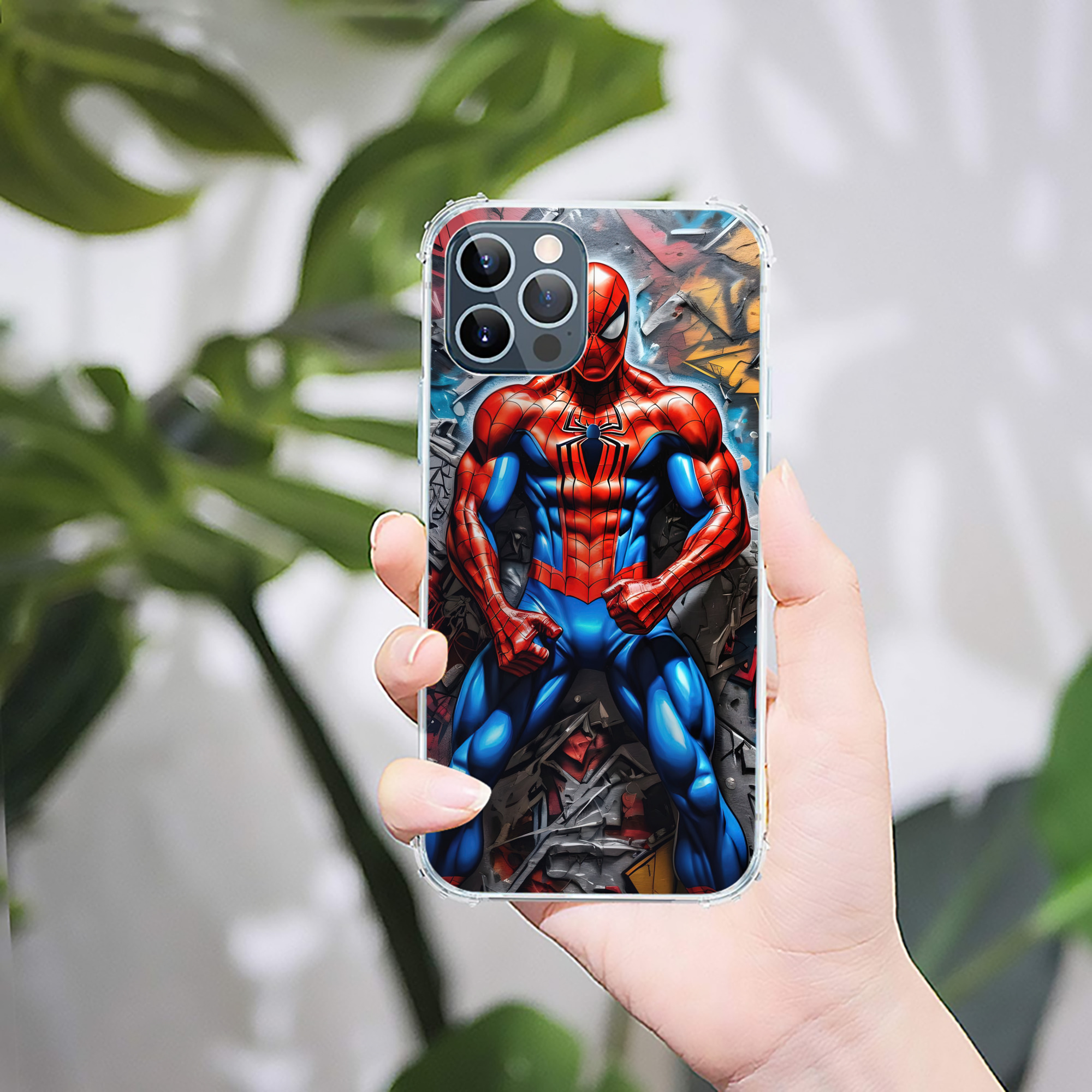 （画像用） Spider Man スパイダーマン 【iPhone 12シリーズ対応】透明スマホケース（クリアソフトケース）